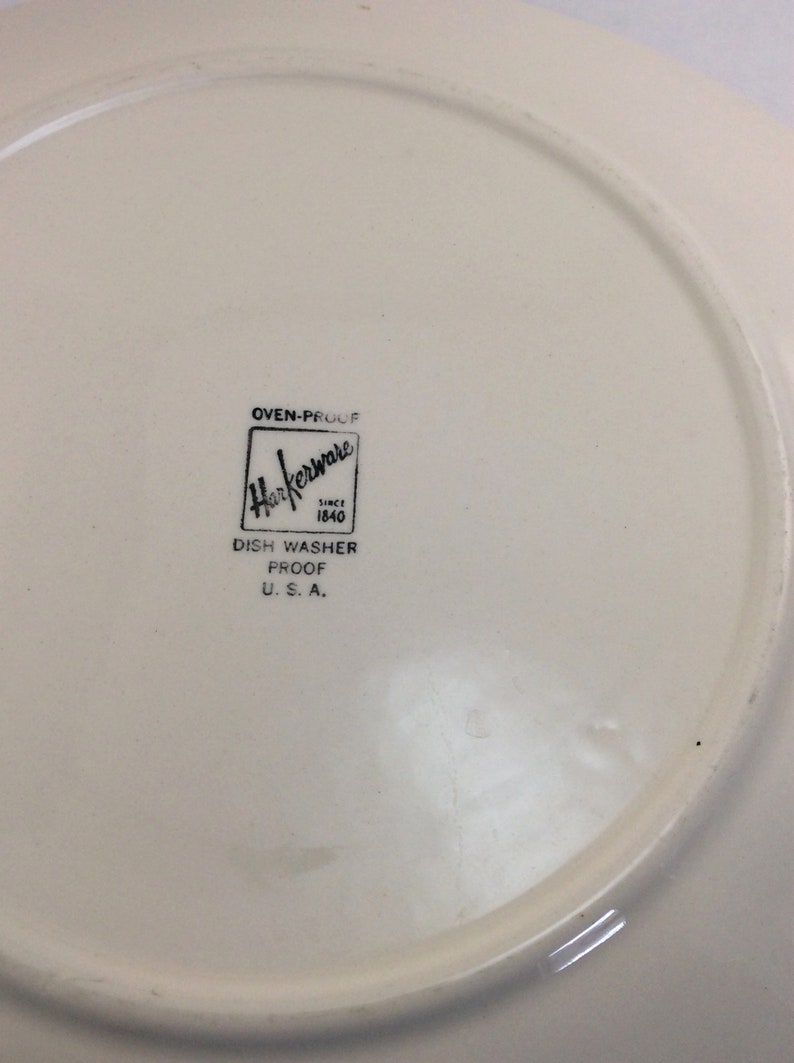 Harkerware Cock O/' Morn Yellow Platter Vintage Chop Plate White Rooster 1950s