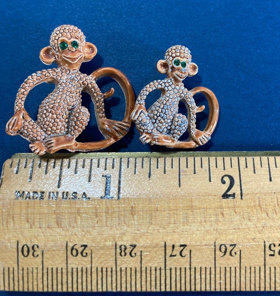 Vintage Gerry's Monkey Brooches, Two  Matching Br… - image 6