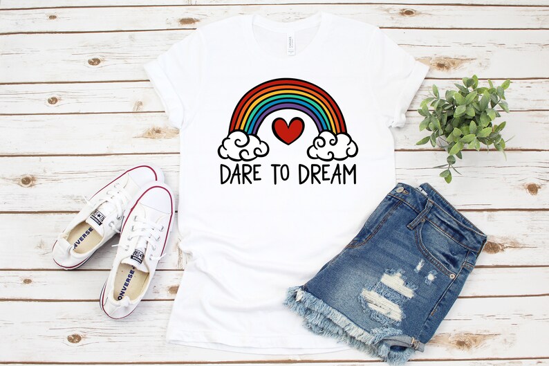 Download Dare to Dream Rainbow and Heart Svg Rainbow Svg Heart Svg ...