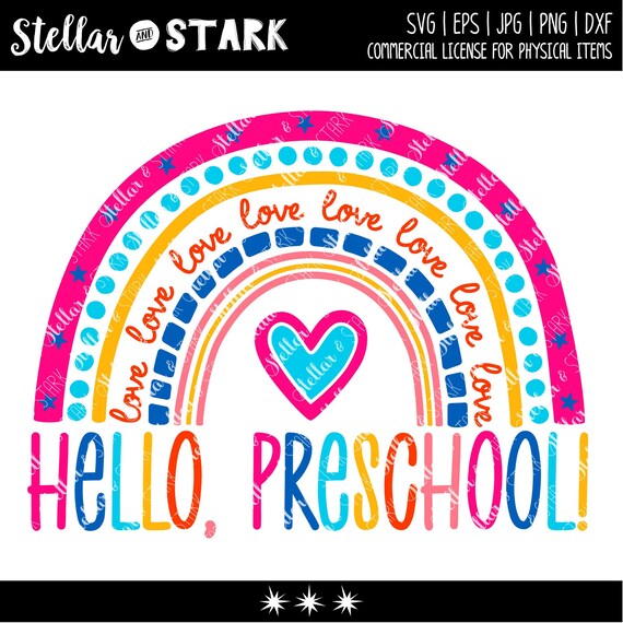 Hello preschool rainbow svg preschool svg back to school  etsy Hello preschool rainbow svg preschool svg back to school  etsy