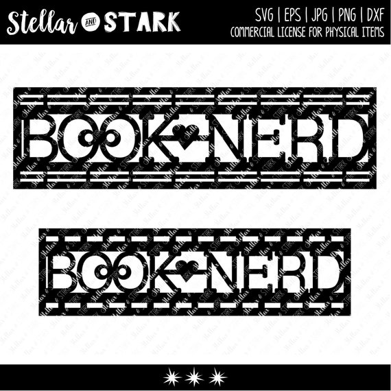 Book Nerd Bookmark Svg Dxf Eps Jpg Transparent Png Etsy
