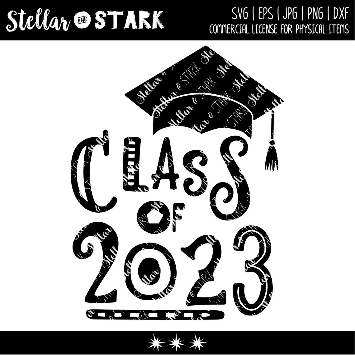 Funky Class Of 2023 Graduation Cap Svg Class Of 2023 Grad Etsy Finland