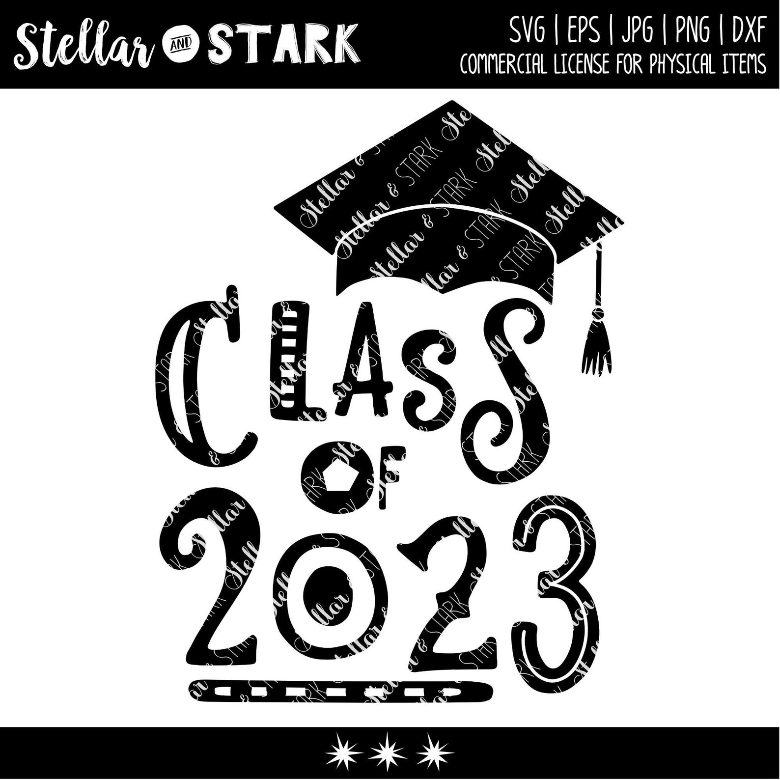 Funky Class Of 2023 Graduation Cap Svg Class Of 2023 Grad Etsy