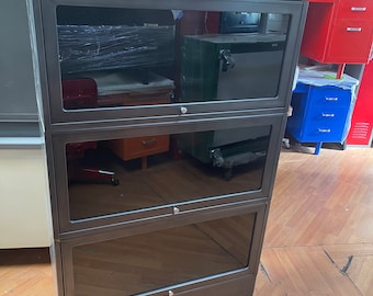 Vintage Steel Lawyer Bookcase- Display Case-glass boxes