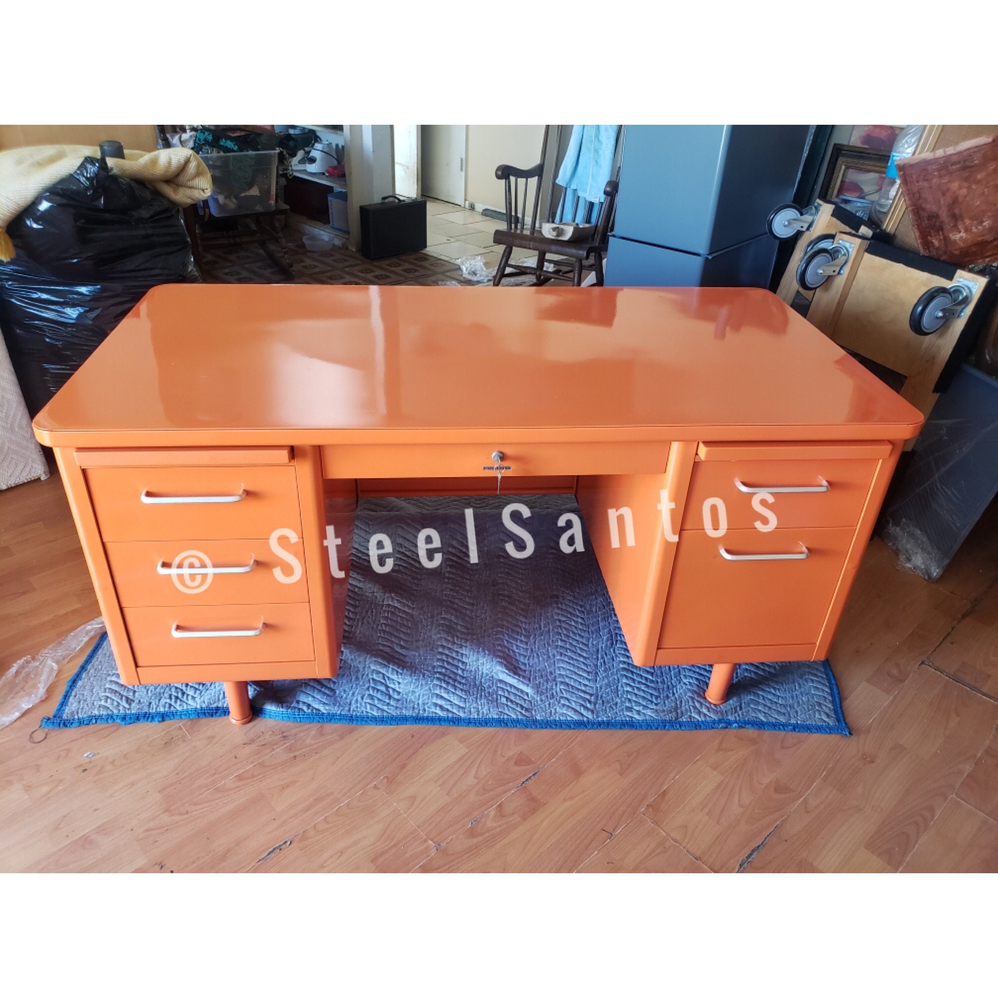 Vintage Steel Tanker Desk Restored in Any Color You Like Etsy