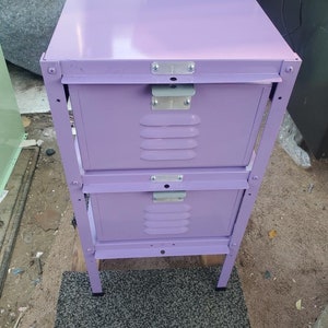 Vintage Steel Side Table - Locker Nightstand