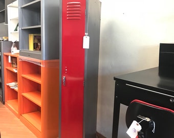 Vintage Steel single locker -Red