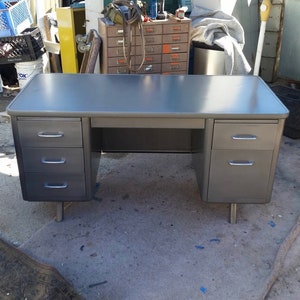 Vintage Steel Tanker Desk All Steel Equipment ASE Etsy