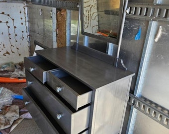 Simmons Metal Vanity Dresser With Mirror - Refinished - Etsy