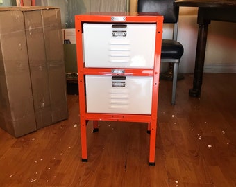 Vintage steel basket locker -nightstand side table reserved for Brandie