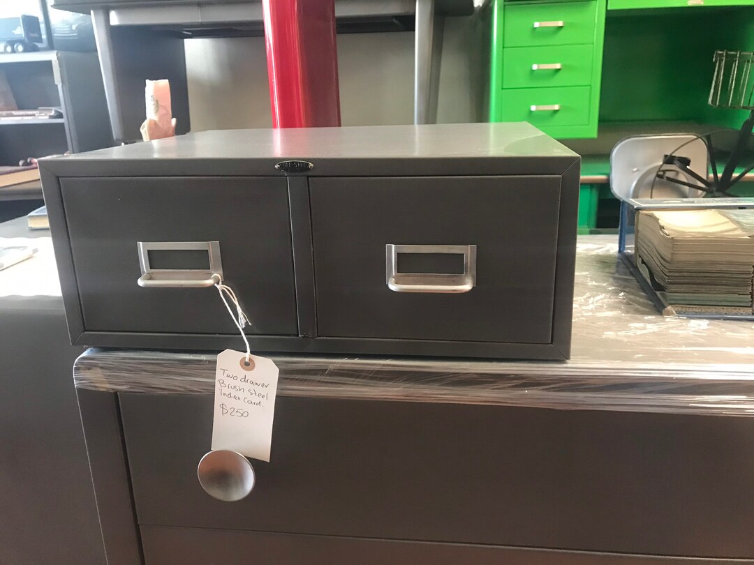 Vintage Steel Index Card File Librarian Files Storage Boxes Etsy