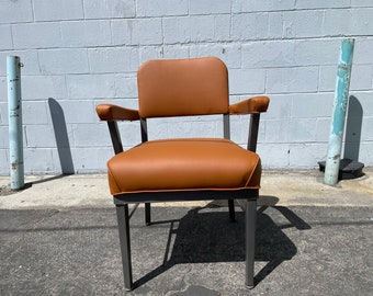 McDowell And Craig Guest Chair with Arms- restored and reupholstered.