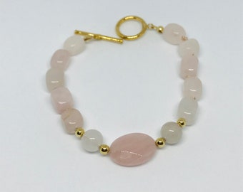 Rose Quartz Nugget Hand-Knotted Bracelet