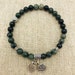 Green Rhodonite Gemstone Boho Unisex Stretch Bracelet With Thai Karen ...