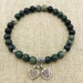 Green Rhodonite Gemstone Boho Unisex Stretch Bracelet With Thai Karen ...