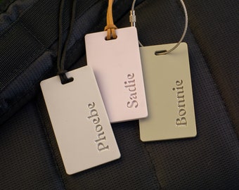 Personalised Luggage Tag, Rounded Rectangle Name Bag Tag, Luxury Travel/Baggage Tag