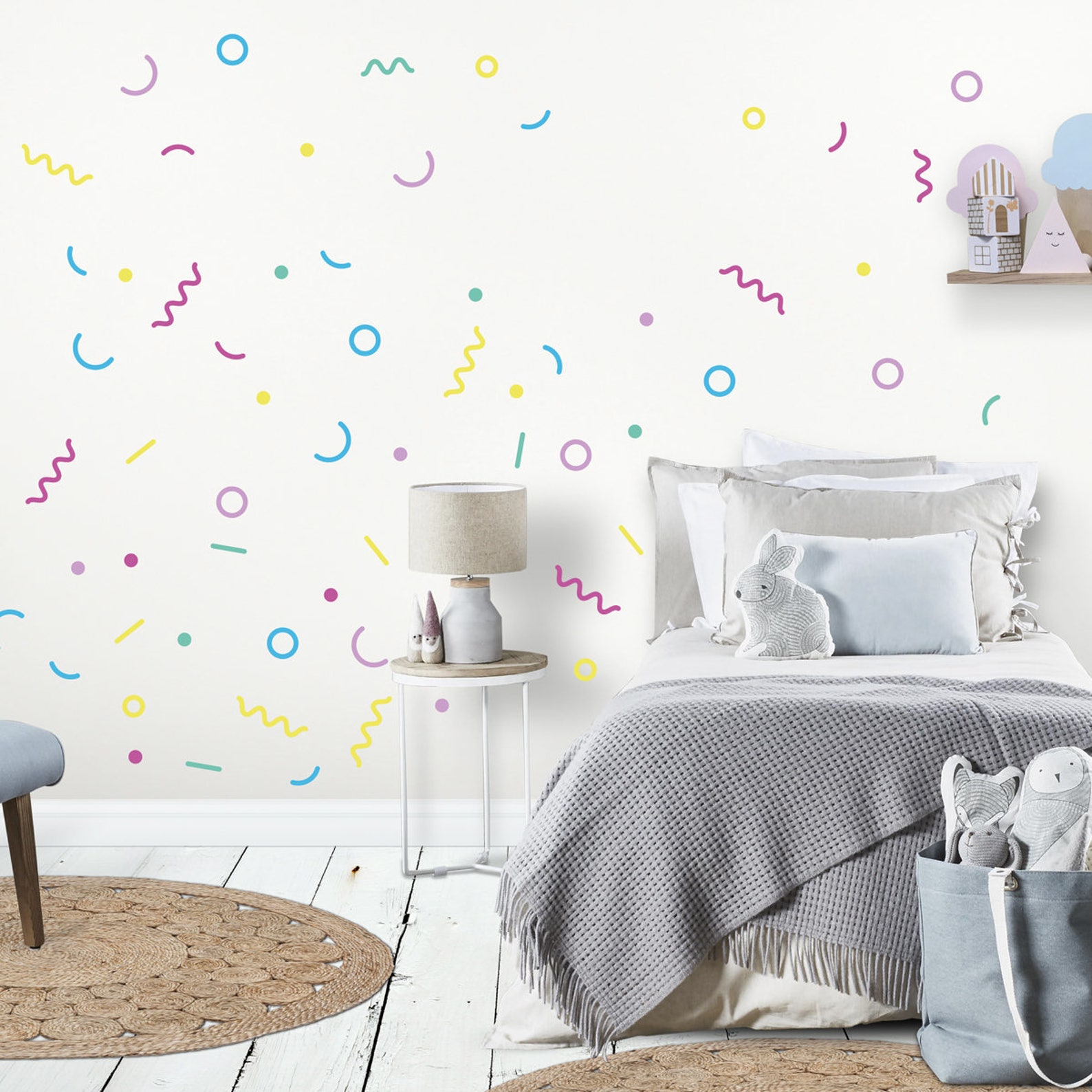 Shape Wall Stickers Shape Wall Decals Pattern Wall Etsy