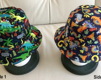 Toddler Reversible Dinosaur Bucket Hats