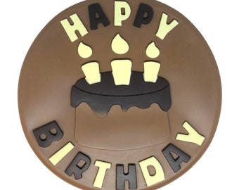 Happy Birthday Milk Chocolate Plaque