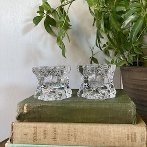 Clear glass candle holders