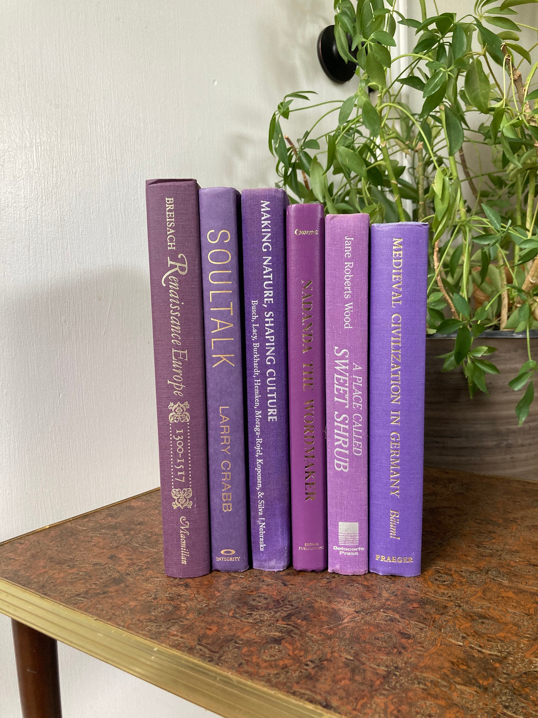 Vintage Purple Book Stack. B - Etsy