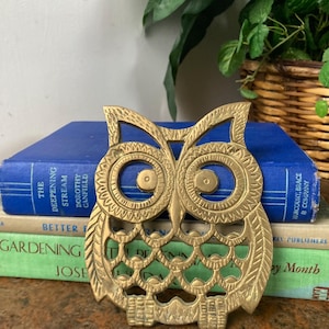 Brass owl trivet