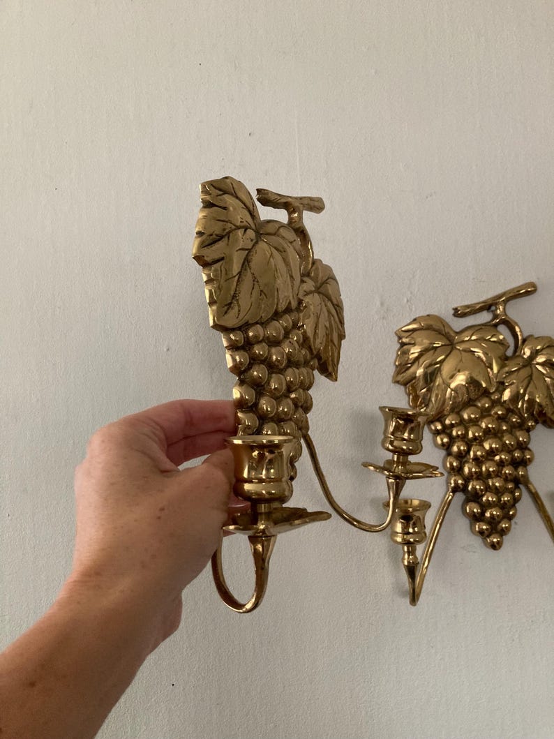 Brass grapes sconces image 5