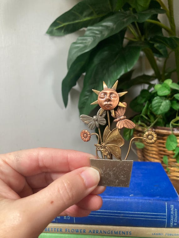 Celestial flower pot brooch - image 1