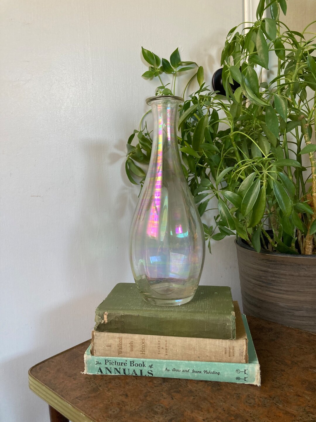 Iridescent Glass Bottle Etsy