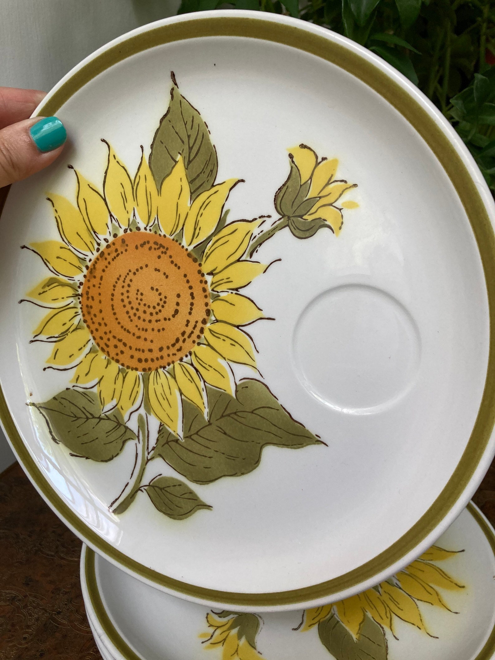 Vintage sunflower plates Etsy