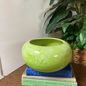 Lime green ceramic planter