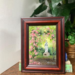 Vintage garden statue painting.  C