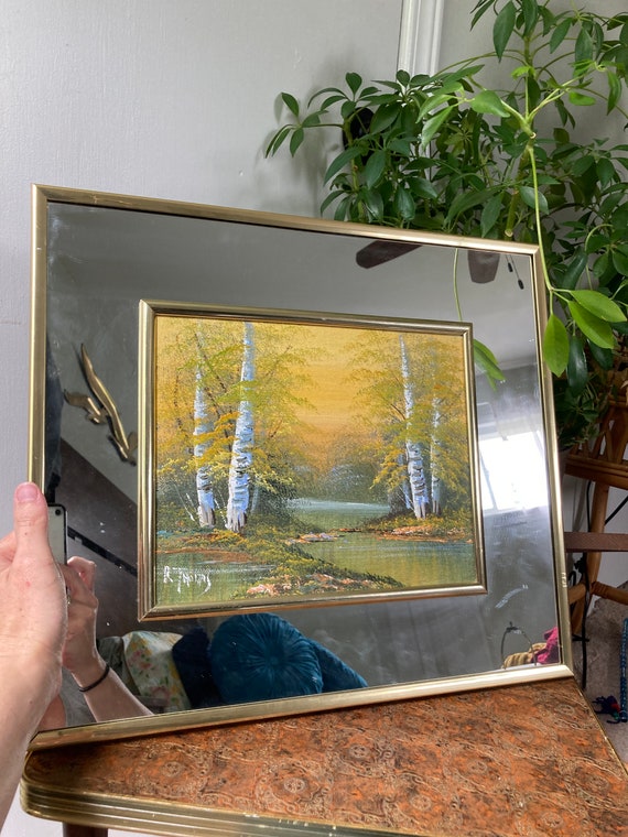 絵画 Mirror_Oil No.1 Oil Painting With Mirror Frame - Etsy