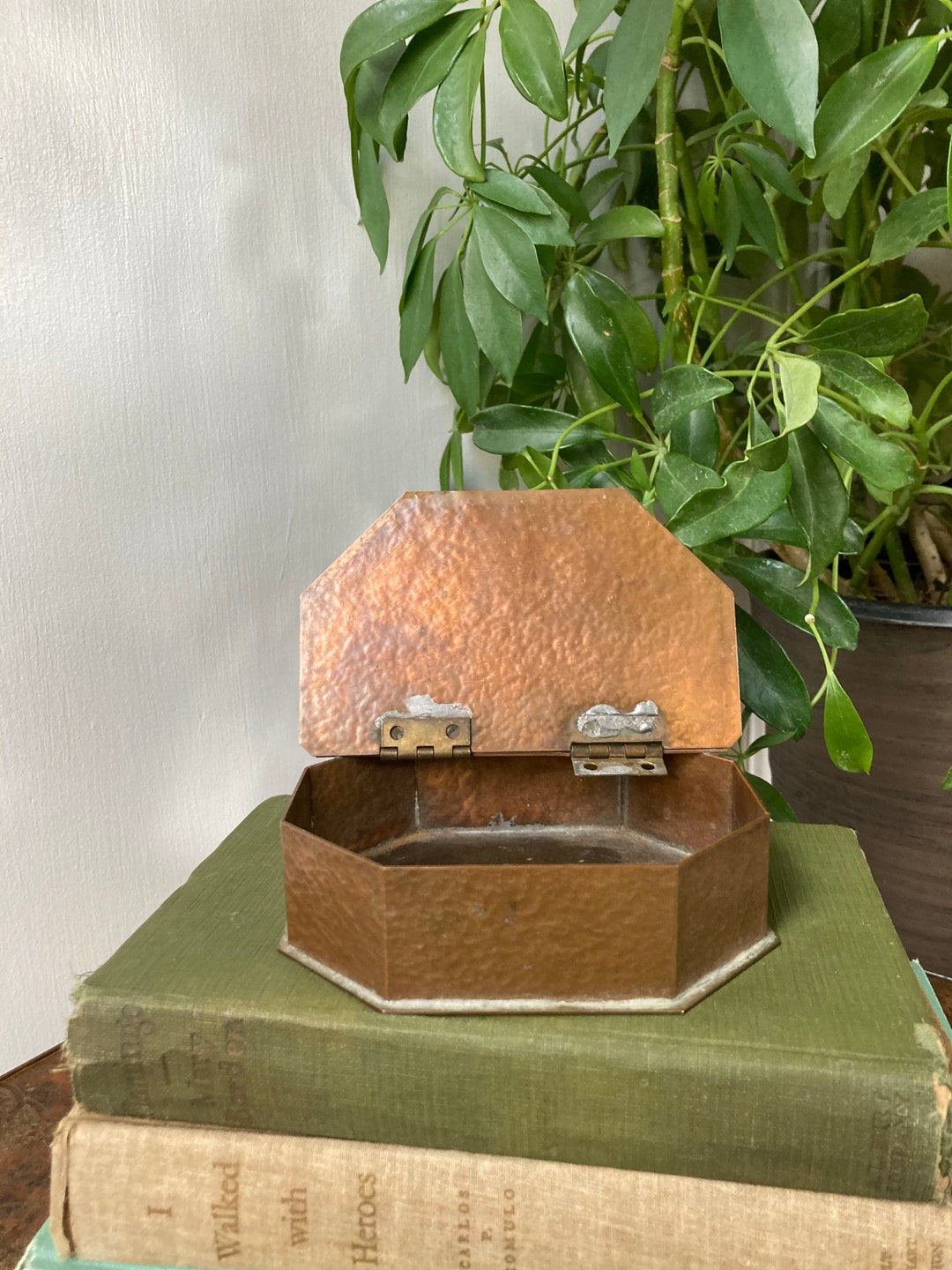 Hammered Gold Metal Box Etsy