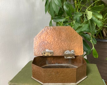 Hammered gold metal box