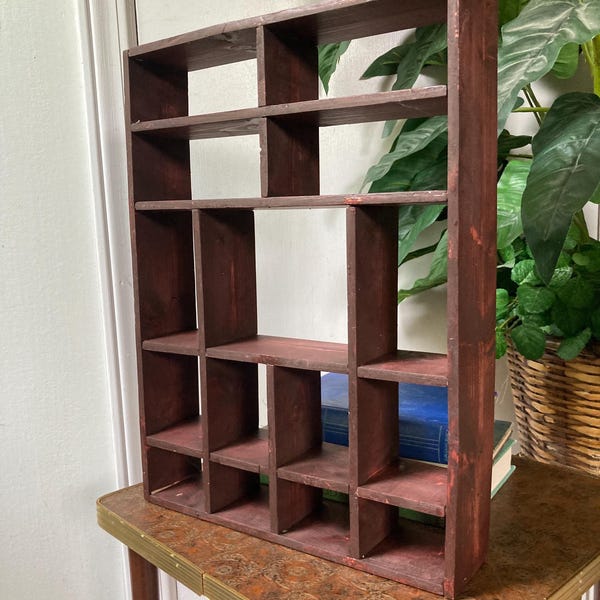 Vintage wood trinket shelf