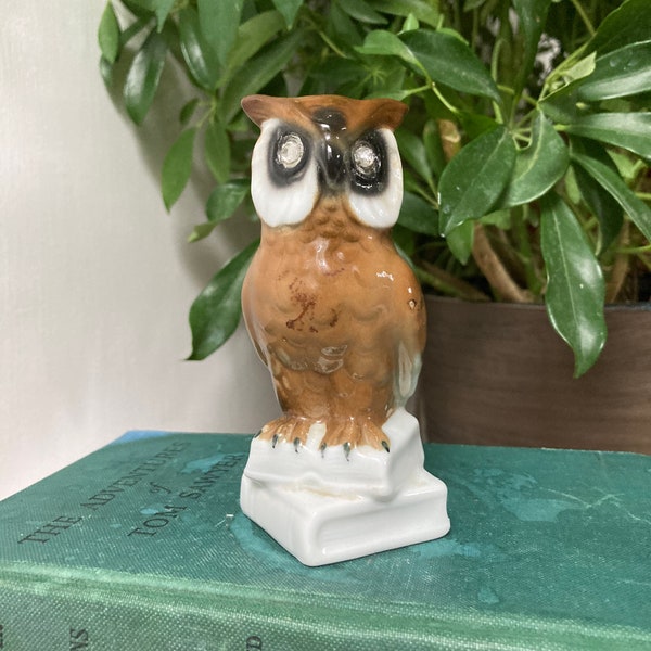 Rhinestone eyes ceramic Owl