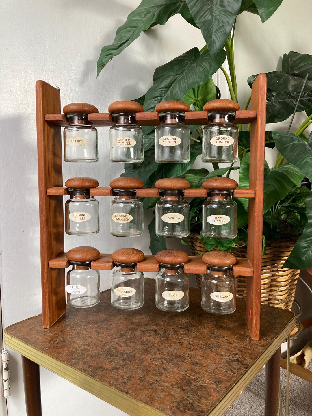 Mid Century Hanging Spice Rack - Etsy