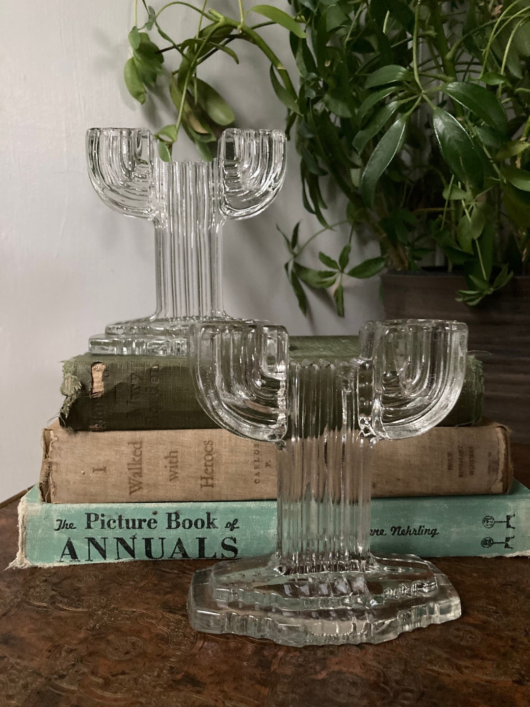 Glass Double Candle Holders Etsy