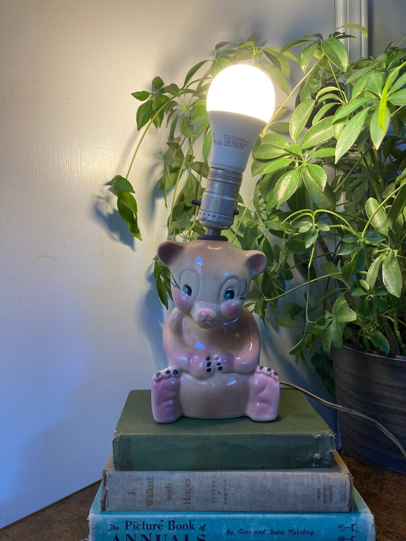 1950s Ceramic Bear Lamp Etsy