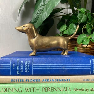 Vintage brass dachshund