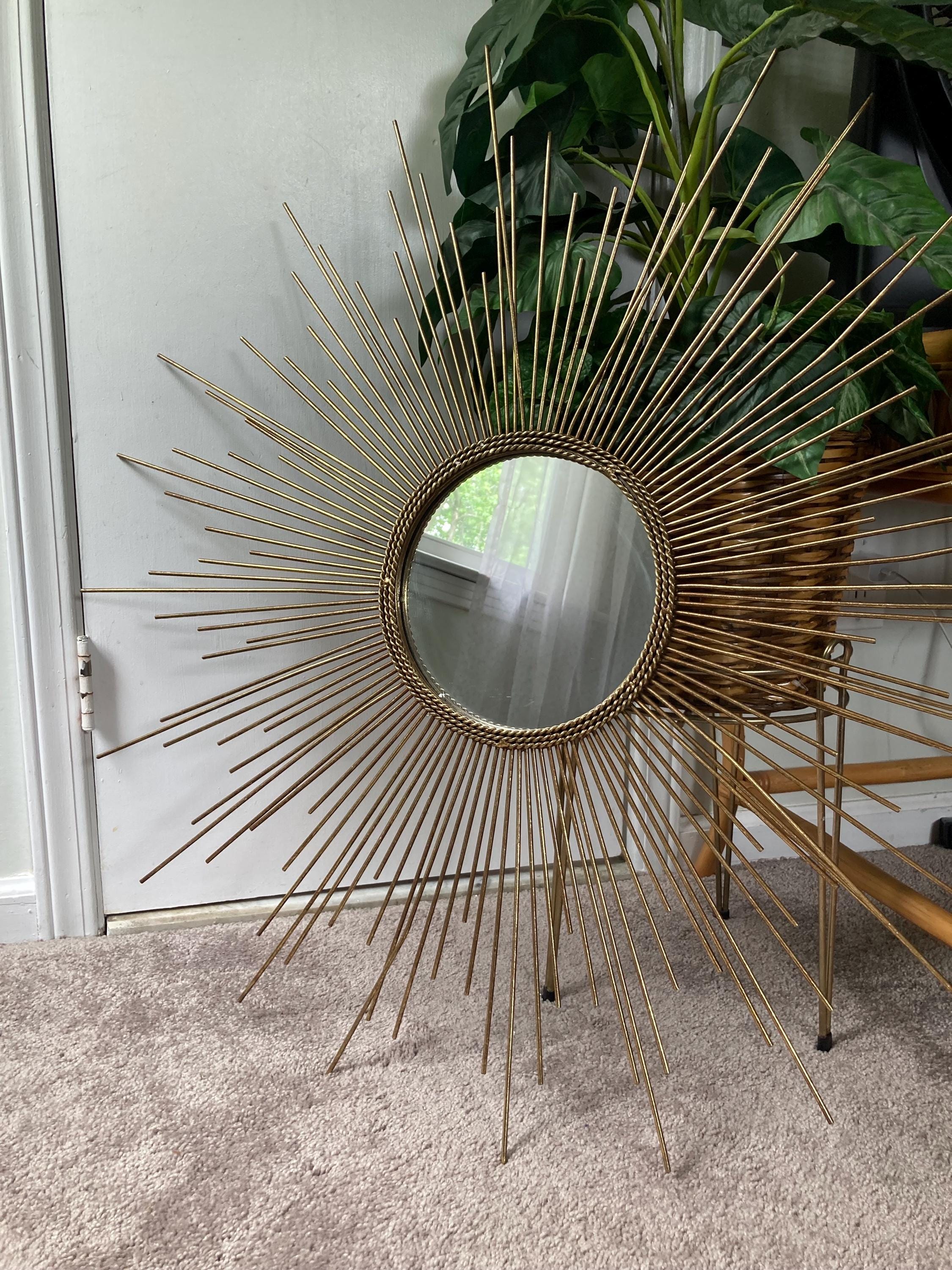 フランス製 サンバースト ミラー アンティーク sunburst mirror Mid-Century French Sunburst Mirror in Gold, 1950s for sale