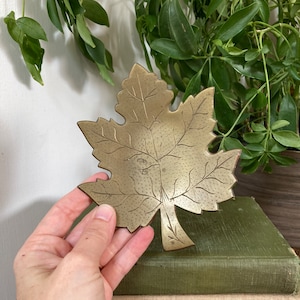 Vintage brass leaf tray