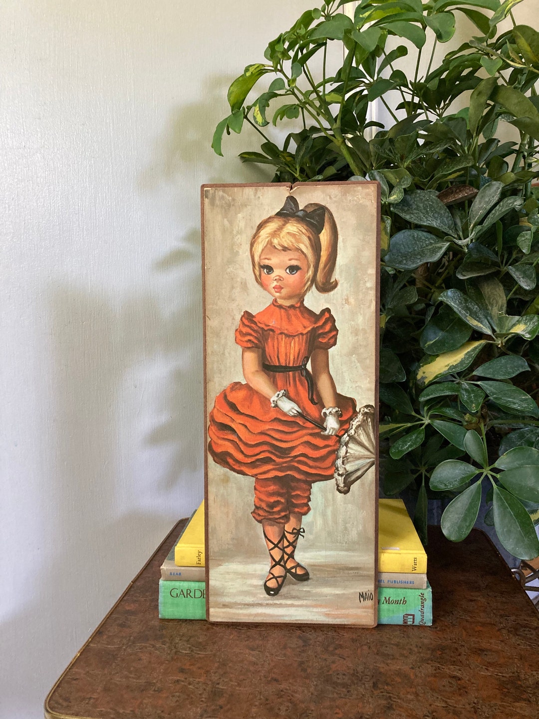 BIG EYES GIG ヴィンテージ レトロ 60s 絵 壁掛け アート Vintage Art Print BIG EYES by EVE Framed Under Glass 15