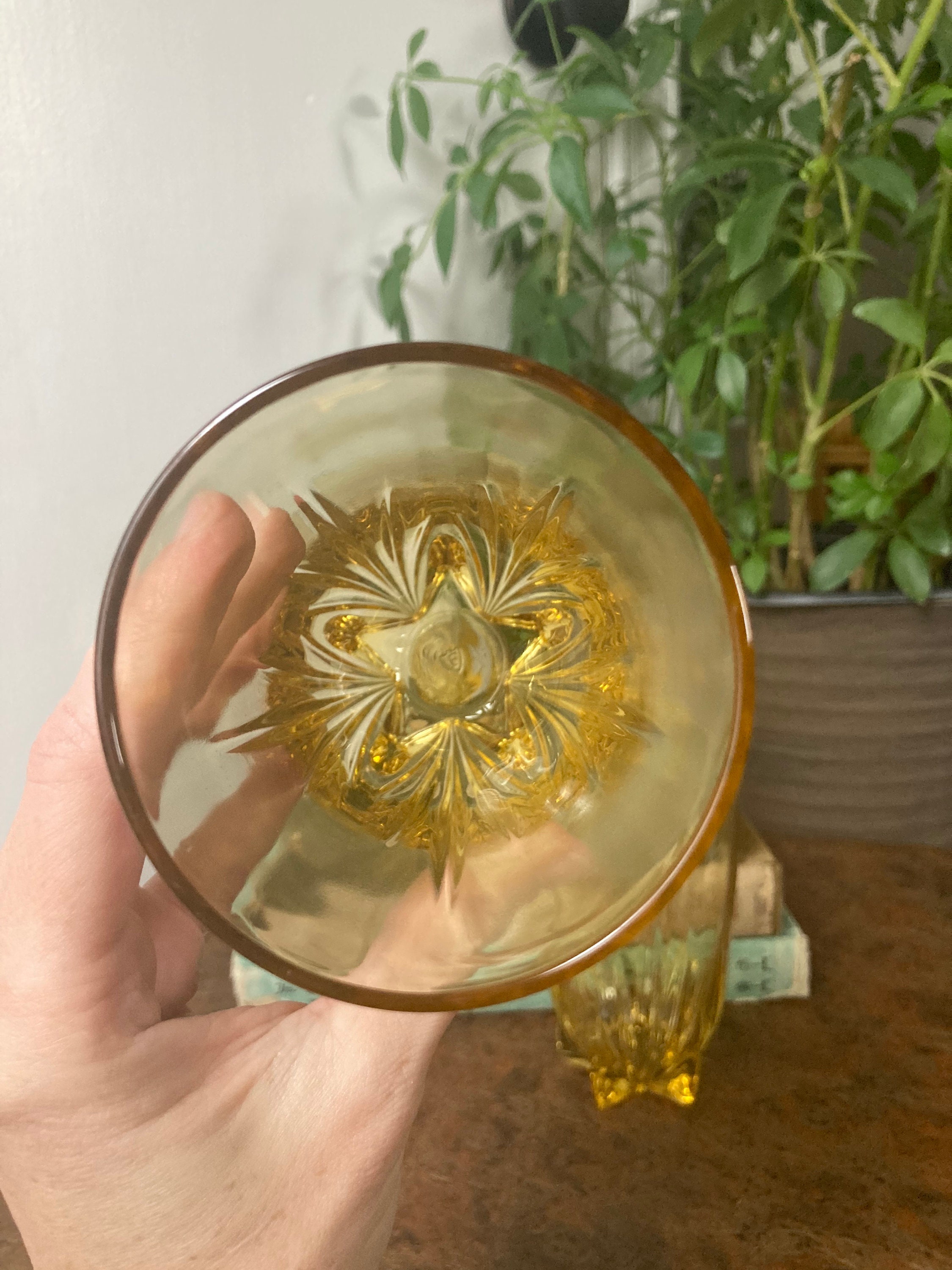 Amber Star Bottom Glasses. Set of 6!! - Etsy