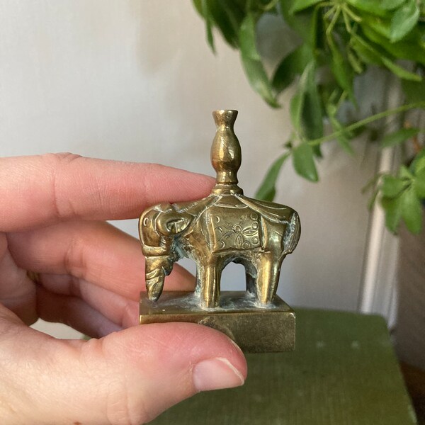 Vintage Brass Elephant Incense Holder Etsy
