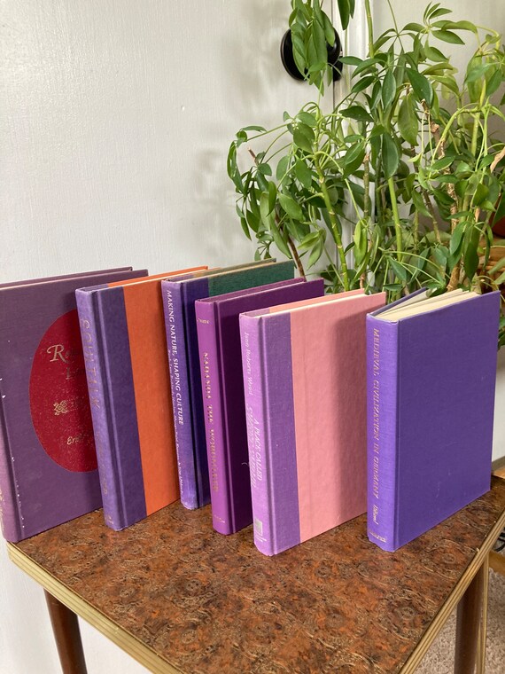 Vintage Purple Book Stack. B - Etsy