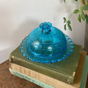 Blue glass cloche