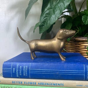 Vintage brass dachshund
