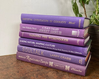 Vintage Purple Book Stack. B - Etsy